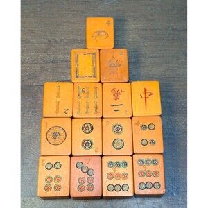 15 tiles - Bakelite Catalin MahJong Mah Jong tiles
